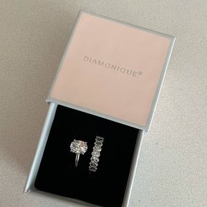 QVC Diamonique Engagement Wedding Set